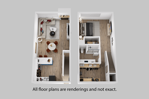 Floor plan for 1 bed, 1 bath, 875 sqft